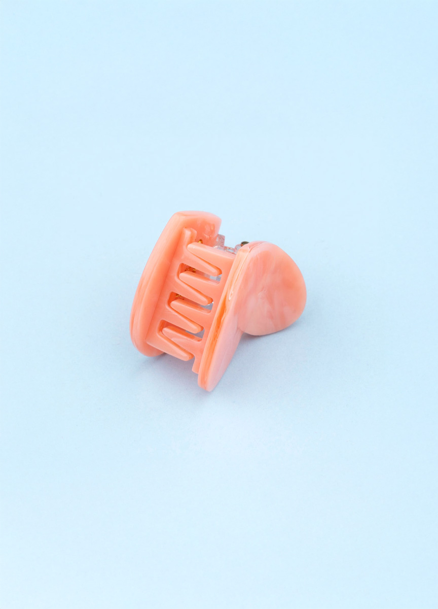 迷你粉紅愛心髮抓夾